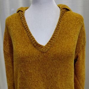 Forever 21 Mustard Yellow Hooded Sweater
